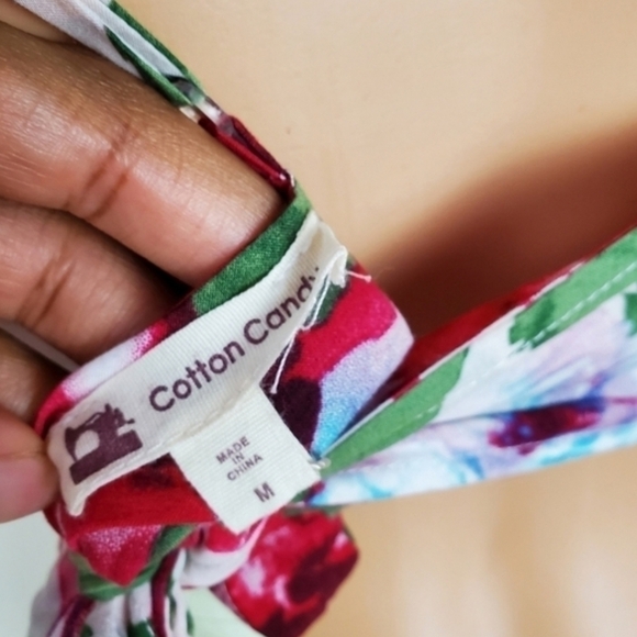 Cotton Candy floral print cropped top size M - Picture 5 of 7